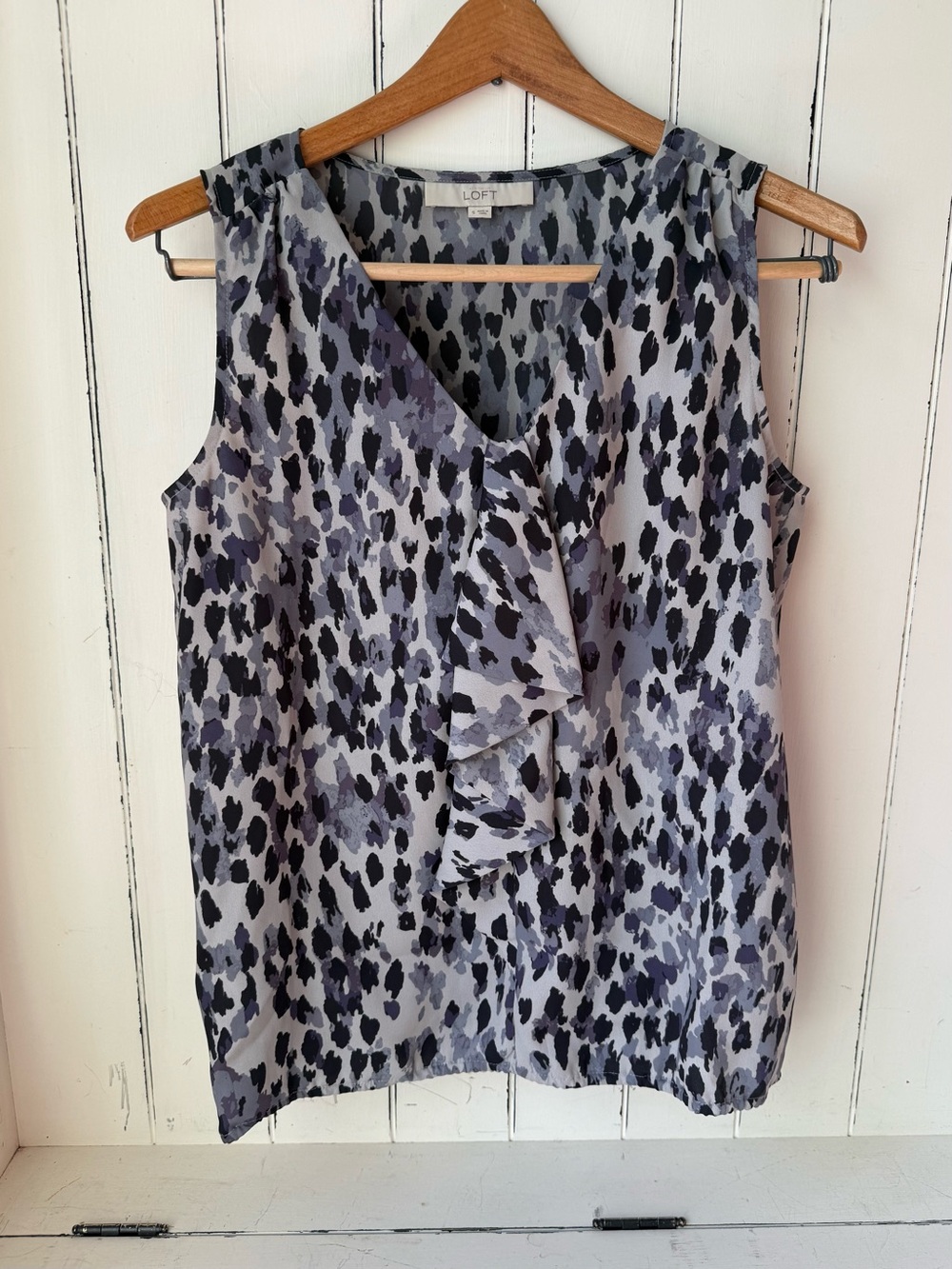 Loft Purple And Black Tank Top Blouse